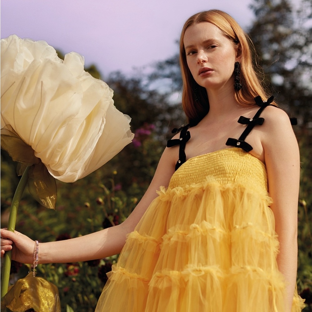 DREAM sister Jane moonlight meadow mini dress in yellow tulle